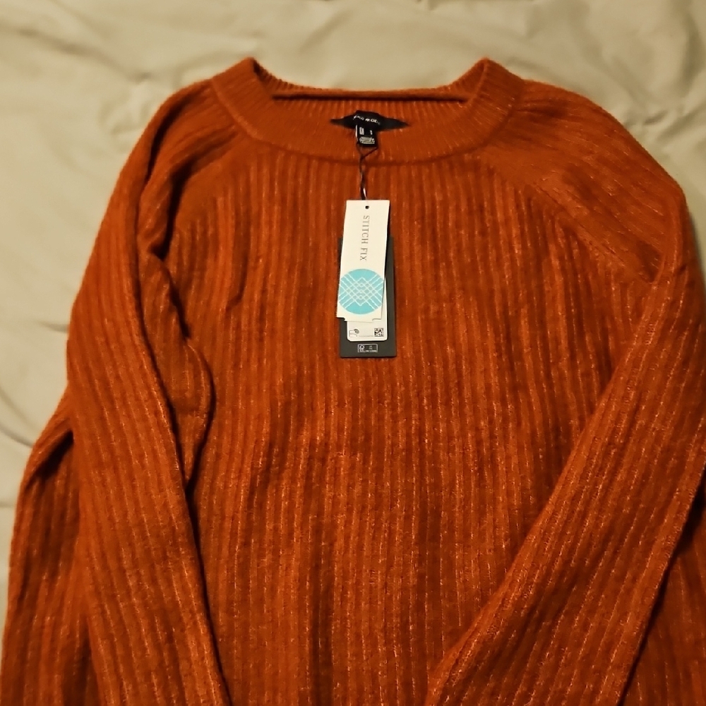 Vero Moda Brown Crew Neck Sweater with Ribbed Texture